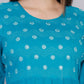 Elegant Blue Embroidered Rayon Kurti