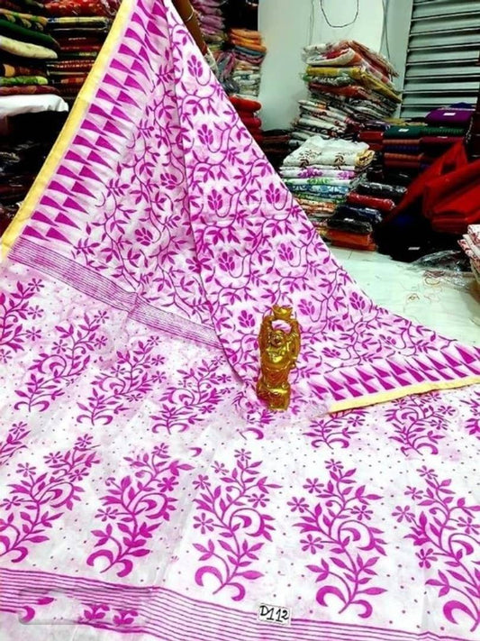 Attractive Cotton Printed Saree with Blouse piece