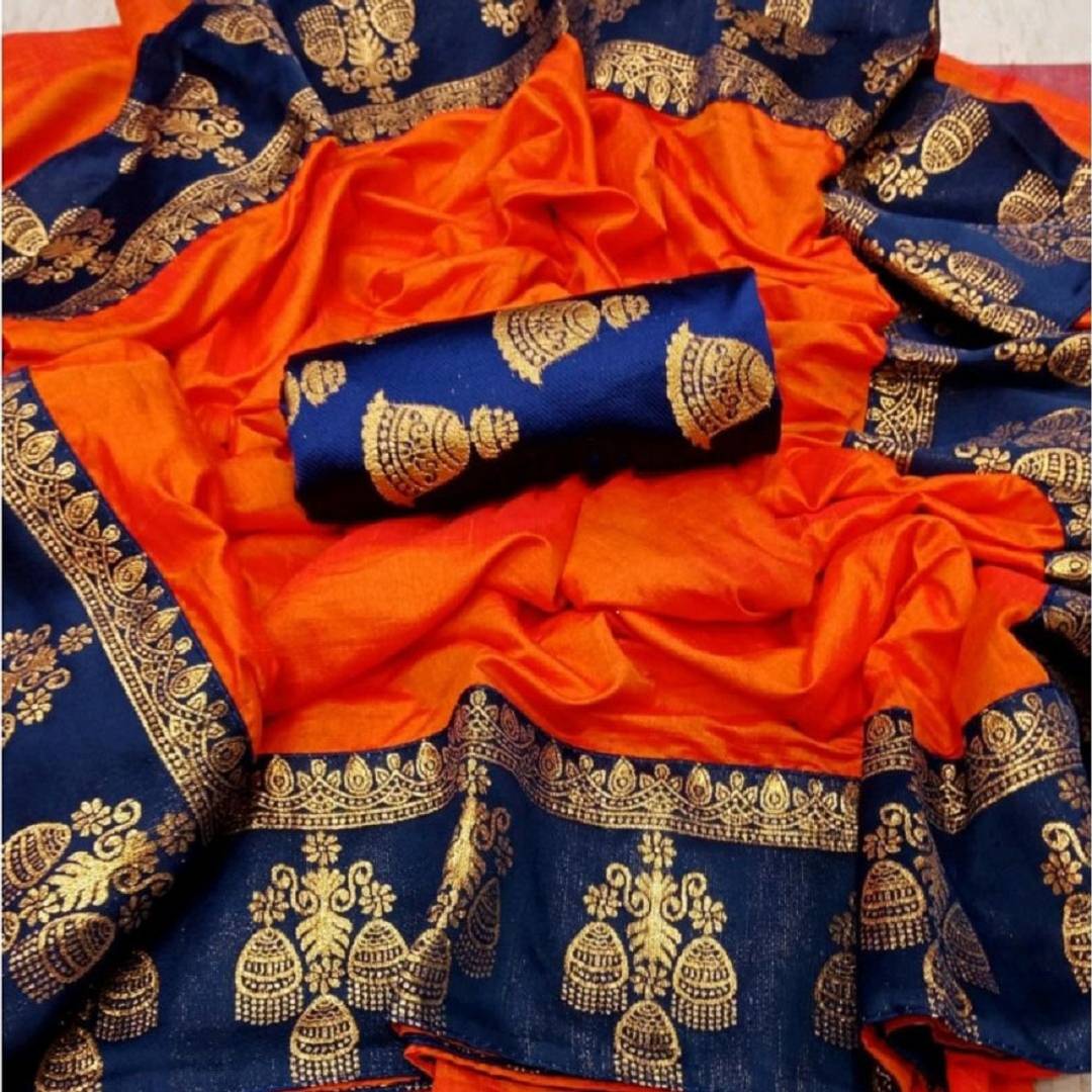 Ethnic Cotton Silk Saree with Blouse Piece