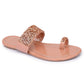 Women's Fancy Pink Synthetic Embellished One Toe Slippers