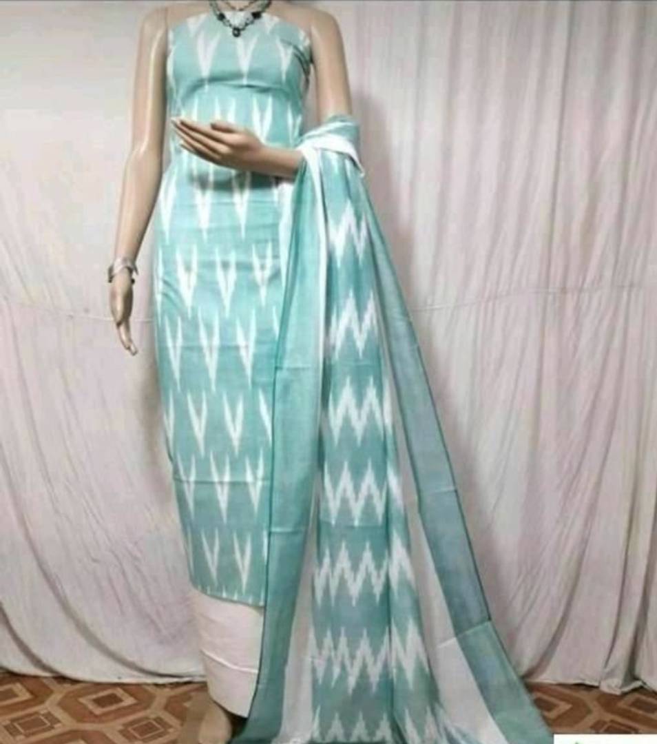 Adorable Ikat Printed Cotton Salwar Suit Dress Material