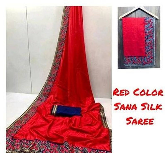 Stylish Sana Silk Embroidered Saree