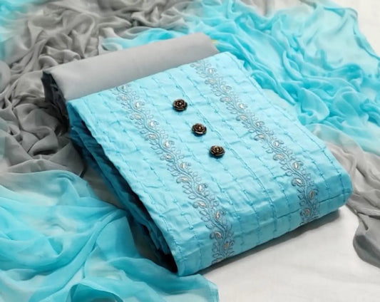Unique Cotton Embroidered Salwar Suit Dress Material