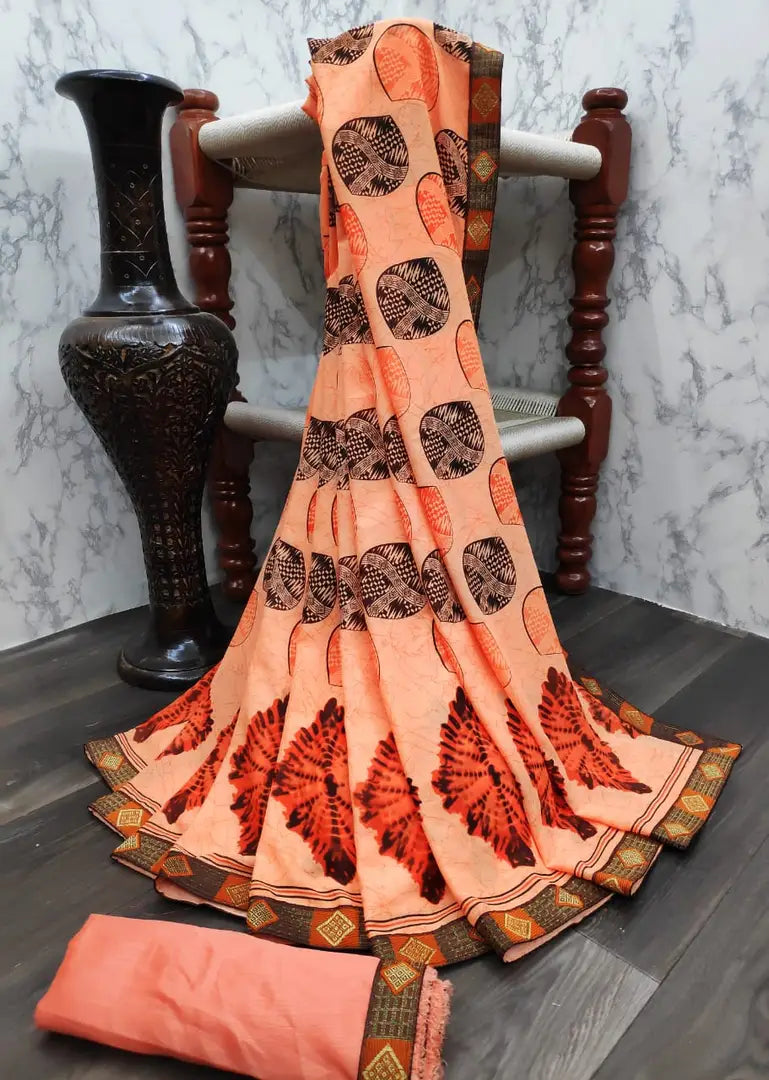 Beautiful Printed Georgette Saree with Blouse piece