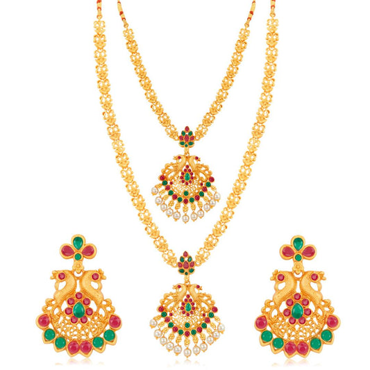 Adorable Alloy Gold Plated Pearl Jewellery Set