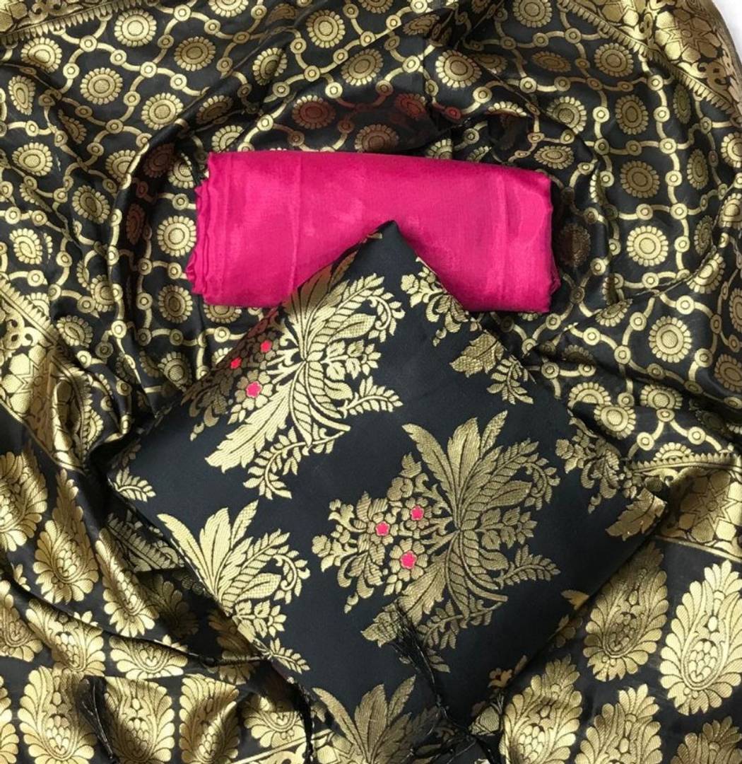 Alluring Banarasi Silk Printed Salwar Suit Dress Material