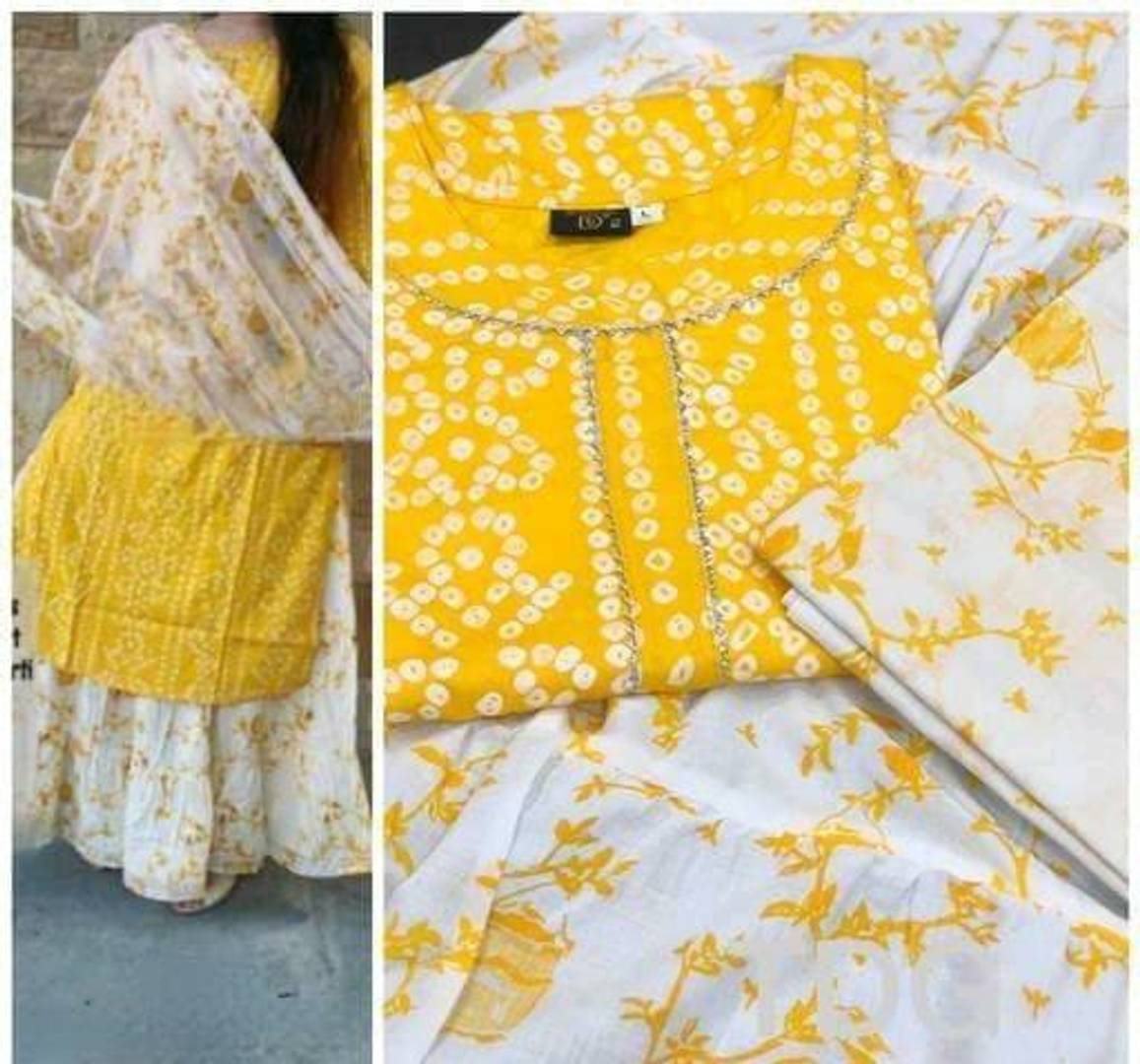 Pretty Rayon Printed Kurta Skirt Dupatta Set