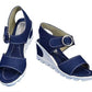 Women's Blue Synthetic Wedges Sandal