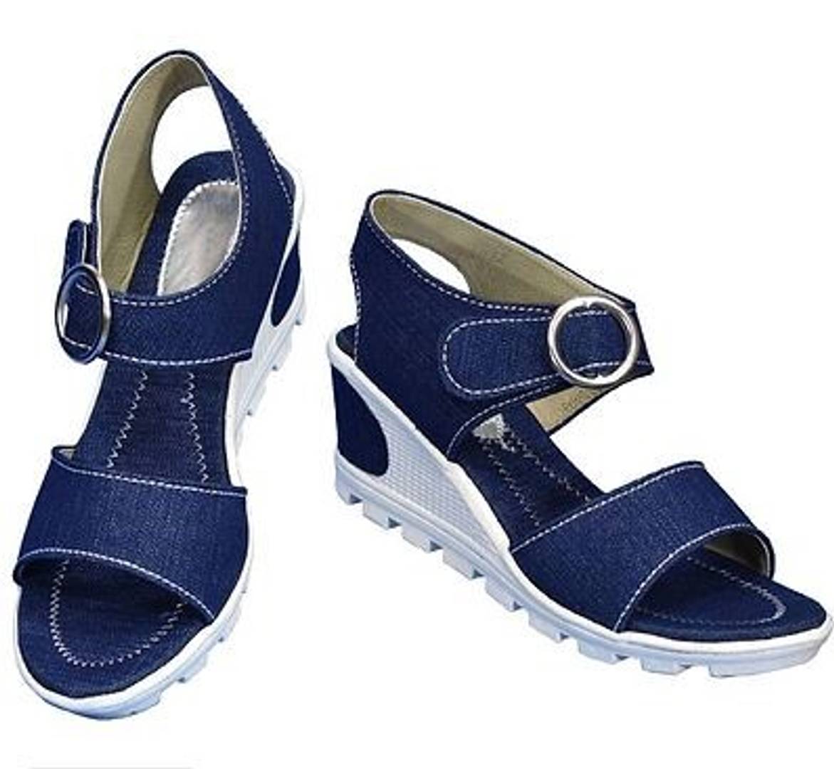 Women's Blue Synthetic Wedges Sandal