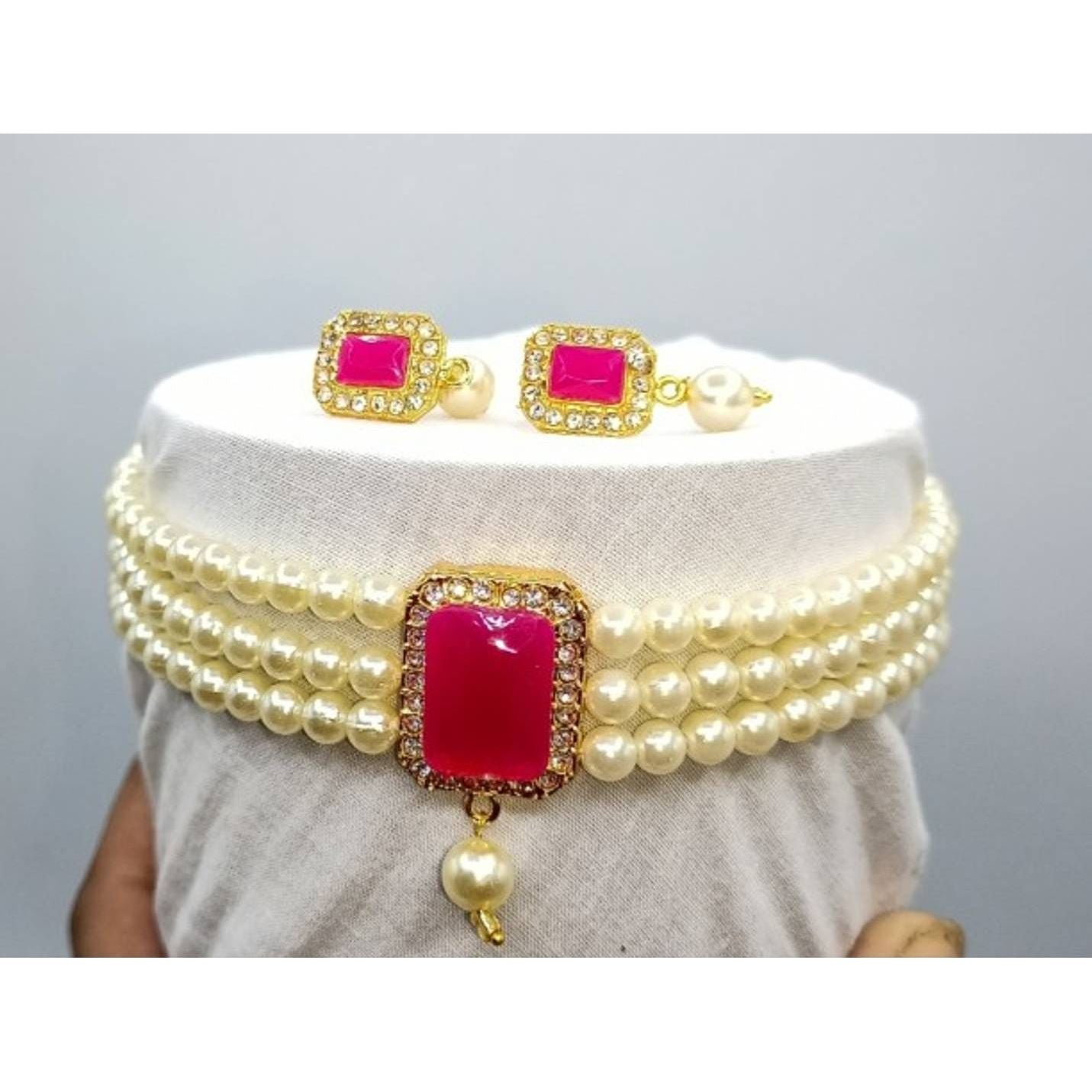 Shimmering Copper Beads Necklace Set