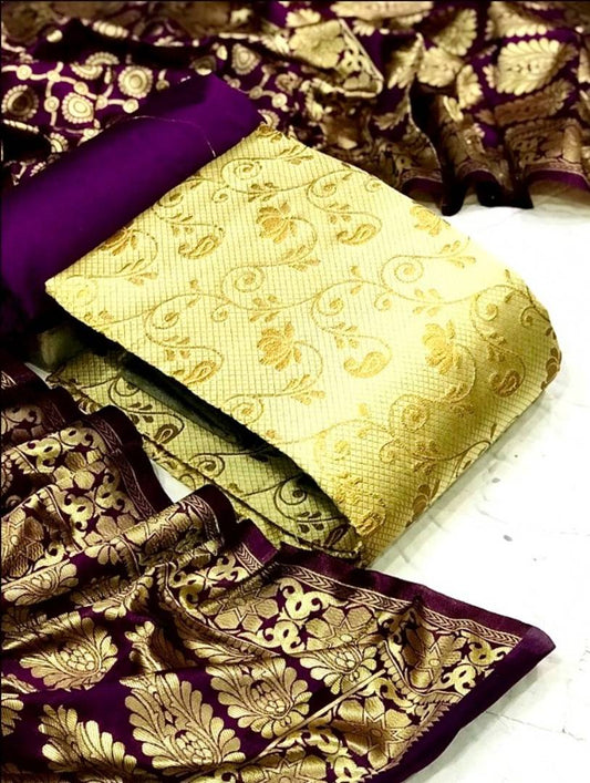 Graceful Banarasi Silk Woven Design Salwar Suit Dress Material