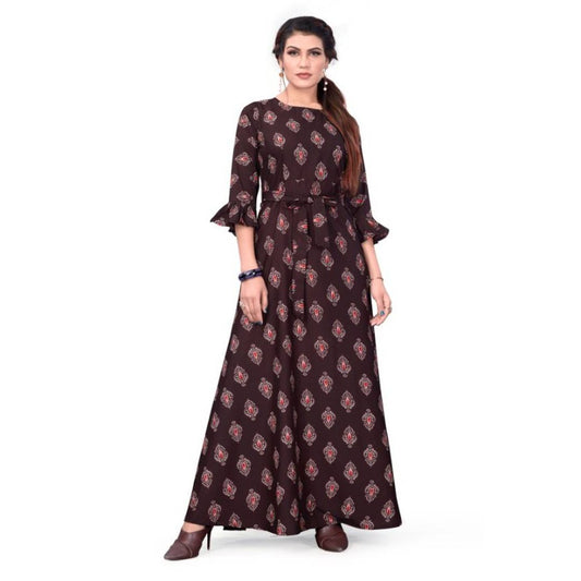 Versatile Printed Crepe Anarkali Gown