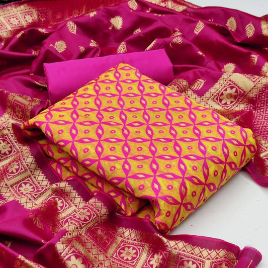 Beautiful Cotton Woven Design Salwar Suit Dress Material