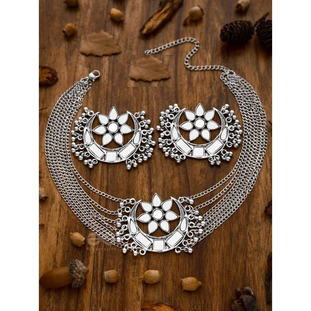 Beautiful Design Silver Oxidized Jewellery Set