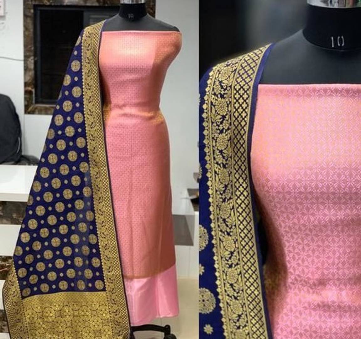 Ethnic Jacquard Nylon Salwar Suit Dress Material Dress Material