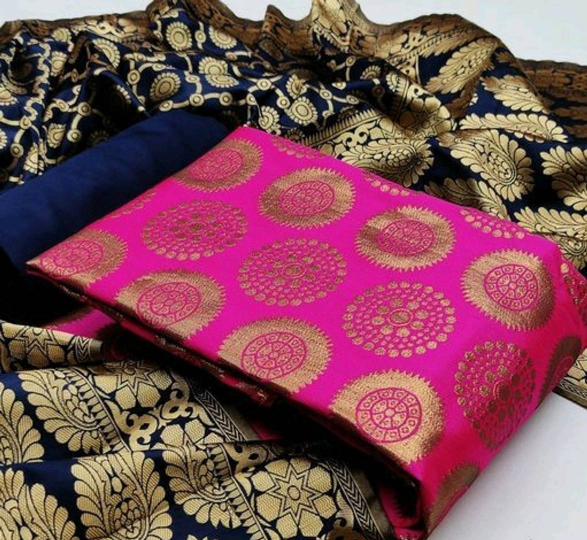 Adorable Banarasi Silk Jacquard Weave Salwar Suit Dress Material