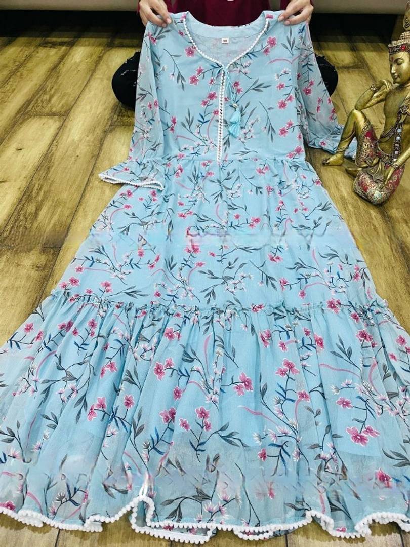 Premium Georgette Floral Printed Gown