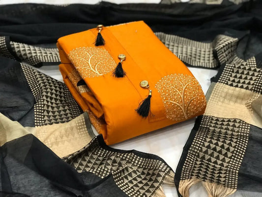 Modern Cotton Embroidered Salwar Suit Dress Material