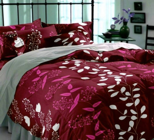 Voguish Poly Cotton Printed Double Bedsheet with 2 Pillow Covers