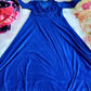 Blue - Long Velvet Dress