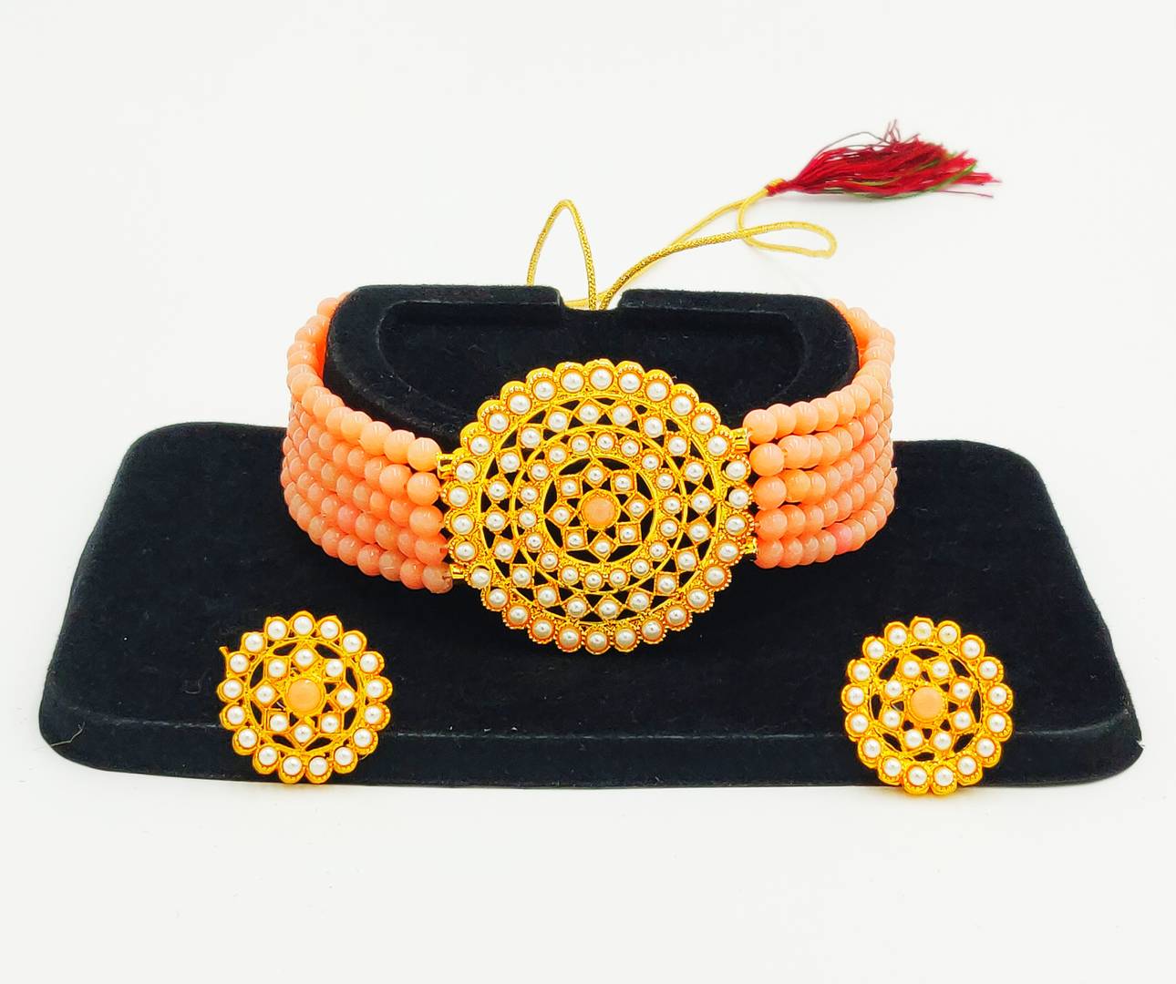 Stylish Alloy Beads Work Jewellery Set