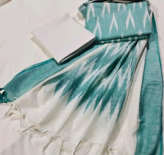 Stylish Cotton Ikkat Printed Salwar Suit Dress Material