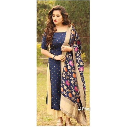 Stylish Banarasi Silk Jacquard Salwar Suit Dress Material