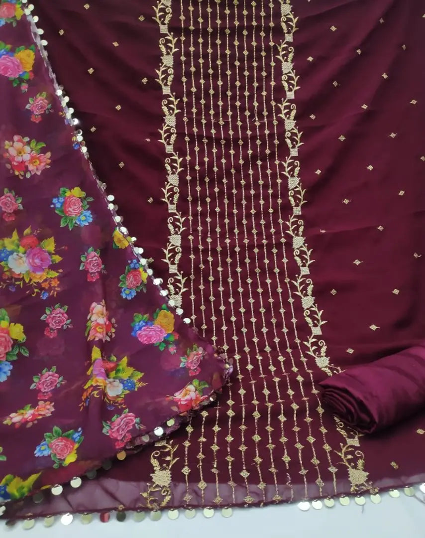 Magnificent Faux Georgette Salwar Suit Dress Material
