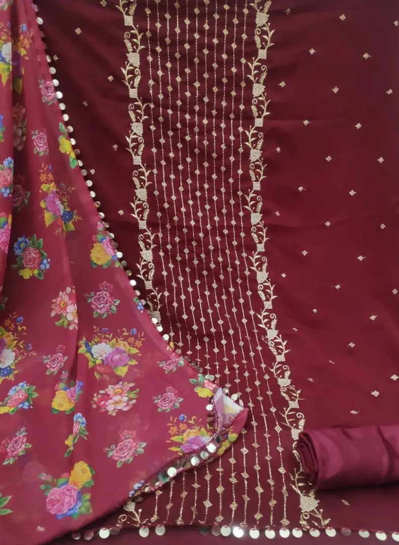 Magnificent Faux Georgette Salwar Suit Dress Material