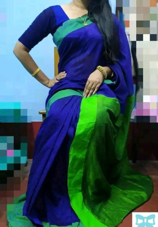 Trending Khaadhi Cotton Saree With Blouse Piece