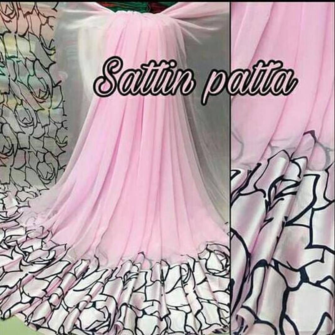 Classy Partywear Satin Patta Saree