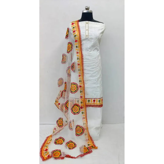 Amazing Cotton Aari Work Salwar Suit Dress Material