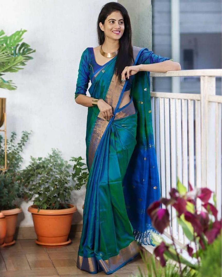 Elegant Art Silk Saree with Blouse piece