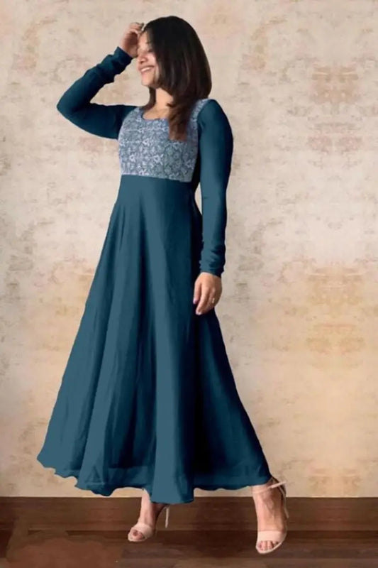 Classy Georgette Embroidered Gown
