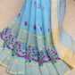 Beautiful Cotton Chex Embroidered Saree