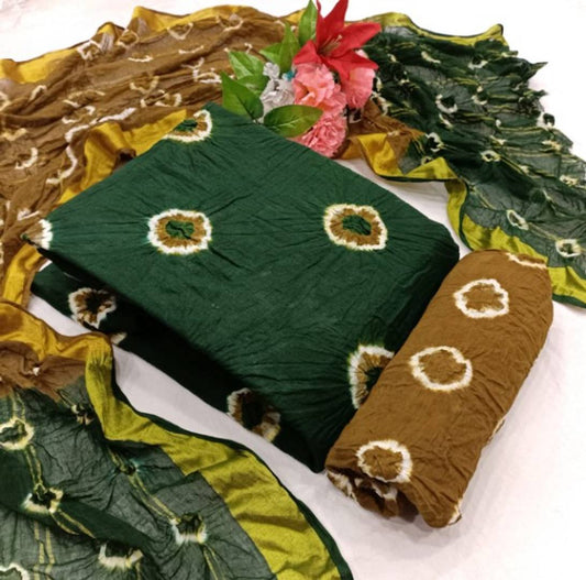 Facinating Cotton Bandhani Printed Salwar Suit Dress Material