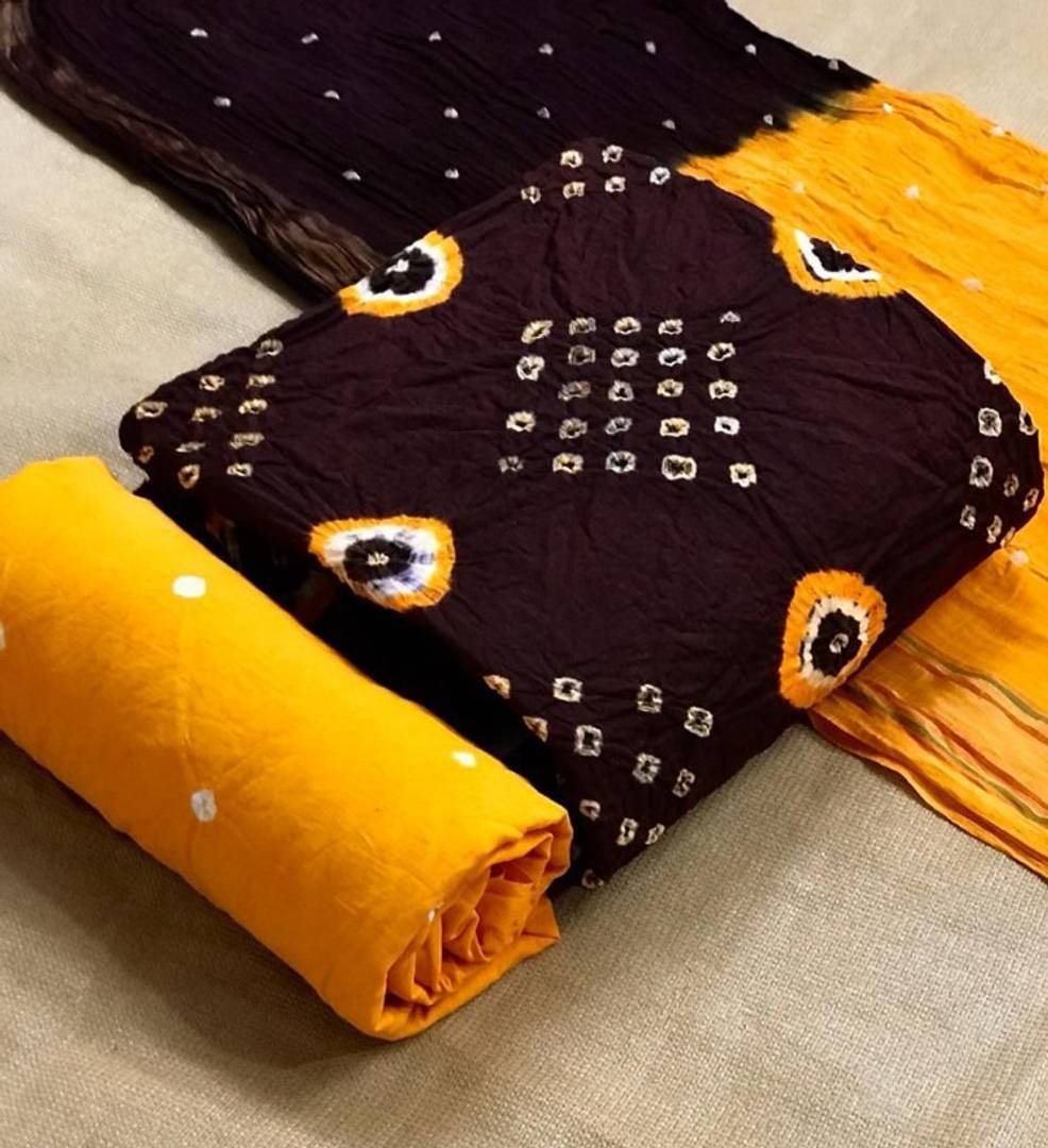 Alluring Cotton Bandhani Printed Salwar Suit Dress Material