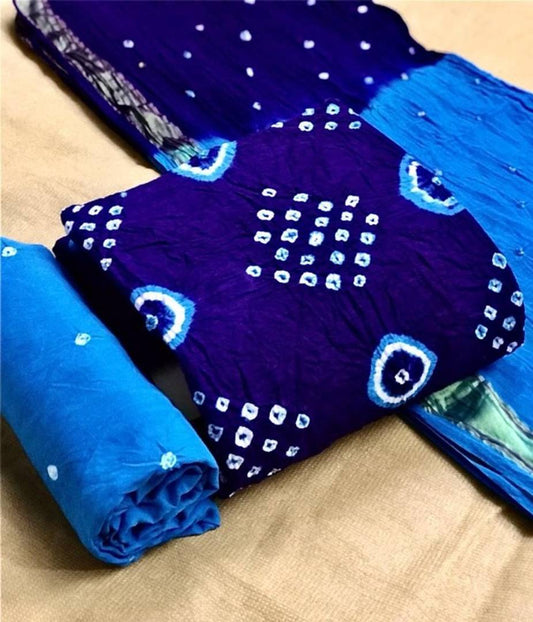 Alluring Cotton Bandhani Printed Salwar Suit Dress Material