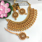 Elegant Brass Kundan Choker Necklace Set