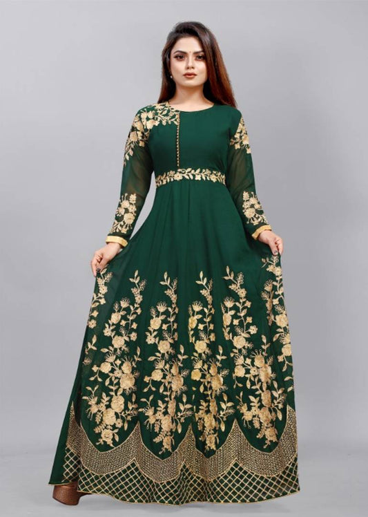 Partywear Georgette Embroidered Gown