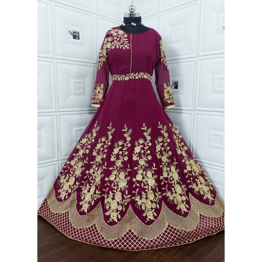 Exquisite Georgette Embroidered Gown