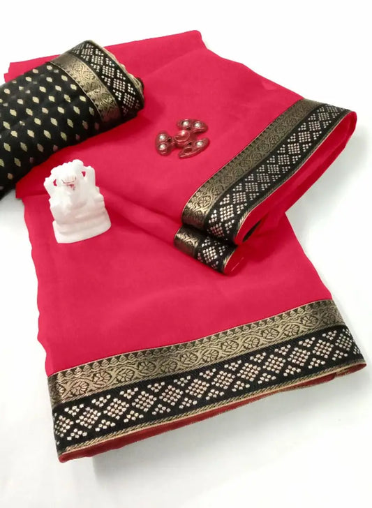 Sizzling Art Silk Solid Saree with Blouse piece