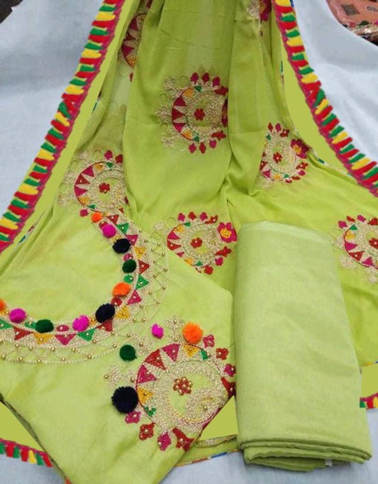 Traditional Cotton Embroidered Salwar Suit Dress Material