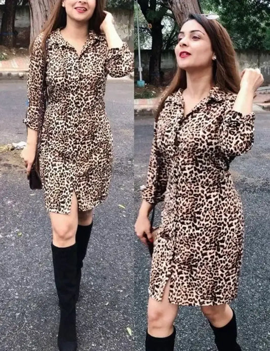 Tiger Tunic Crepe Dress