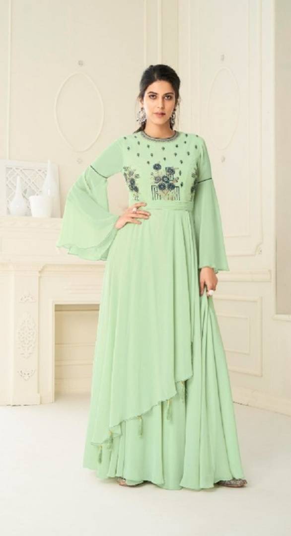 Fancy Georgette Embroidered Ethnic Gown