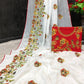 Trendy Chanderi Cotton Embroidered Saree with Blouse Piece