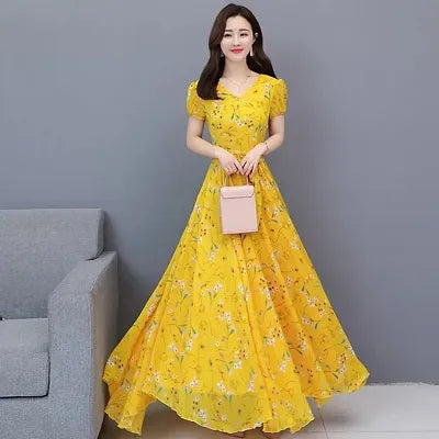 Stylish Georgette Floral Printed Dress