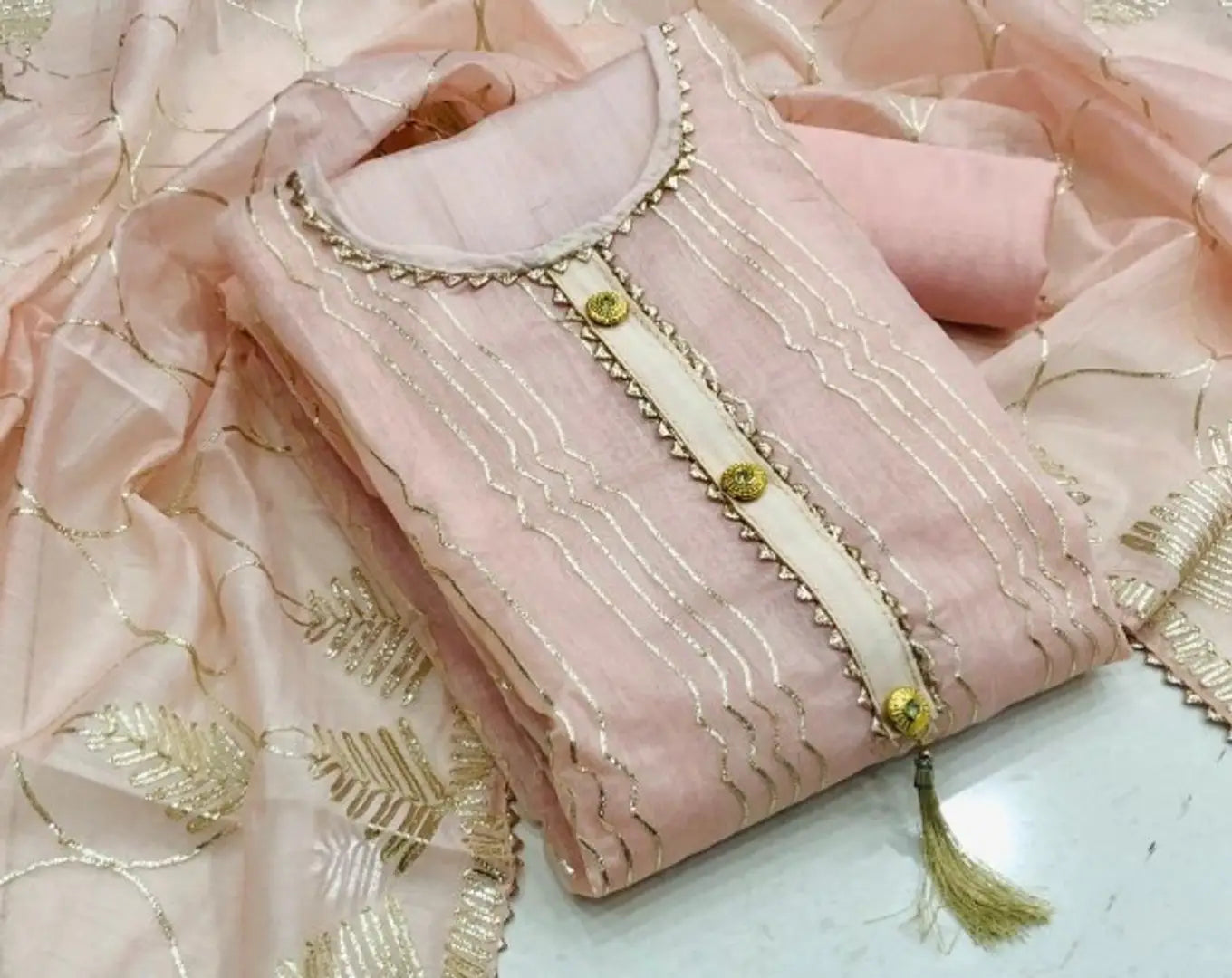 Beautiful Chanderi Silk Salwar Suit Dress Material