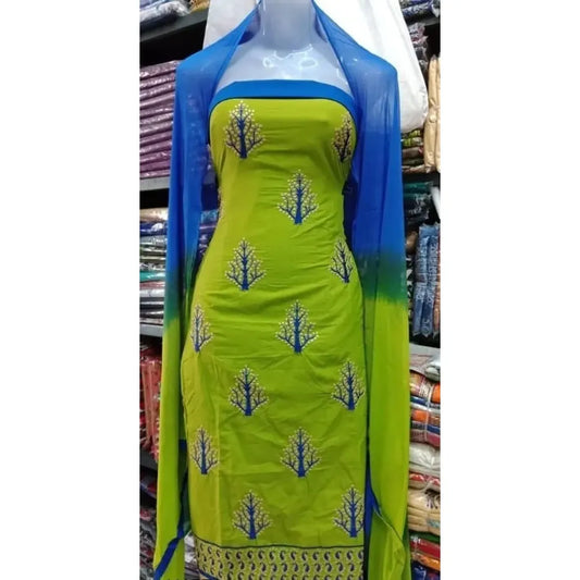 Awesome Cotton Embroidered Salwar Suit Dress Material