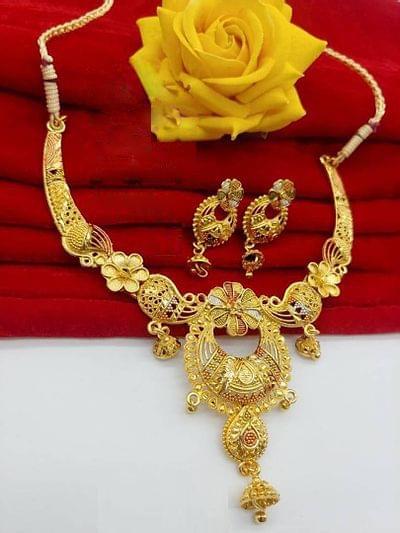 Designer Brass Gold Plated Jewellery Set